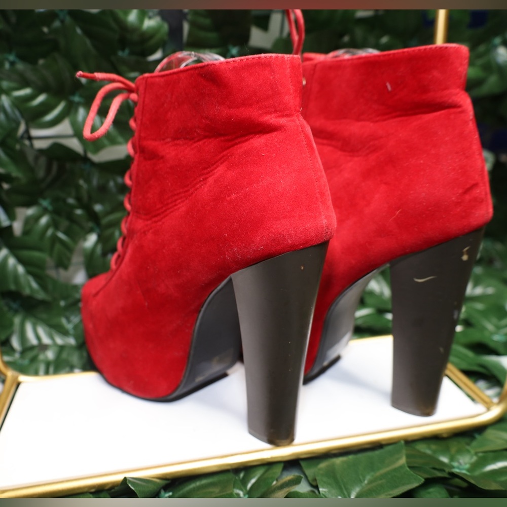 Velvet Red Bootie - Picture 2 of 4